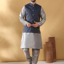 kraft india Men Geometric Print Regular Fit Nehru Jacket image 5