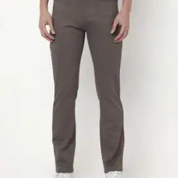 Men Solid Slim Fit Flat-Front Trousers-image-49