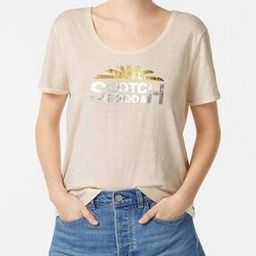 Foil Artwork Regular Fit U-Neck T-Shirt-image-5