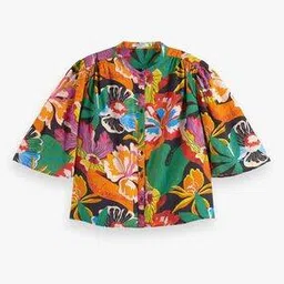scotch & soda Printed Shirt with Flutter Sleeves-picture-42