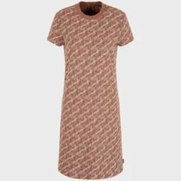 Allover Logo Half Sleeves Crew-Neck Regular Fit T-Shirt Dress-image-31