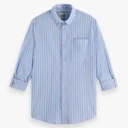 Men Crinkle Striped Regular Fit Cotton Shirt with Patch Pocket-image-52