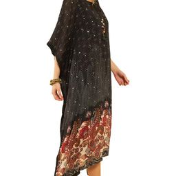 soch Womens Black Chinon Printed Kaftan with Faux Mirror & Sequins image 5