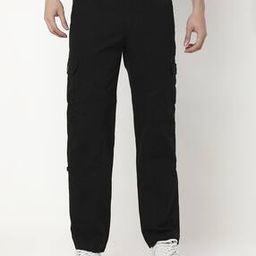 Slim Straight Fit Cotton Trousers-image-32