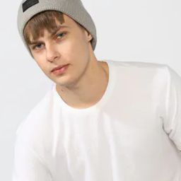 Comfy Cotton Rib Structure Varsity Beanie-picture-0
