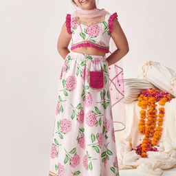 pspeaches Girls Printed Ready to Wear Lehenga & Blouse With Dupatta-image-85