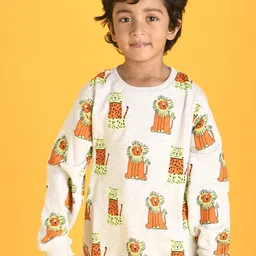 Anthrilo Boys Off White Fleece Printed Sweatshirt-image-75