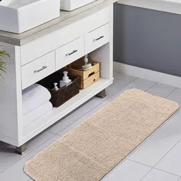 OBSESSIONS Beige Solid 1400 GSM Bath Rugs-49
