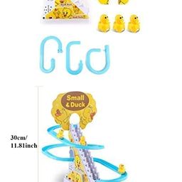 Brand Conquer Duck Slide Toy Set, Funny Automatic Stair-Climbing Ducklings Cartoon Race Track Set Little Lovely Duck Slide Toy Escalator Toy with Lights and Music (Duck Track Set) image 4