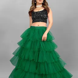APNISHA Embellished Sequinned Semi-Stitched Lehenga & Unstitched-picture-51