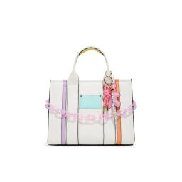 Aldo THERILIA Women White Satchel Bag with Detachable Strap & Chain and Pouch and Charm-picture-13