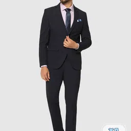 Blackberrys Self Design Slim-Fit Two-Piece Formal Suit-image-7