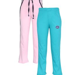 VIMAL JONNEY Unisex Kids Pink & Blue Set Of 2 Cotton Blend Track Pants-18