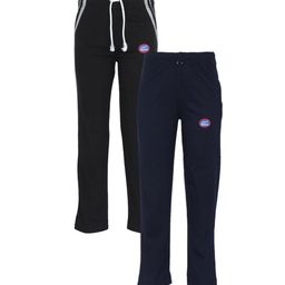 VIMAL JONNEY Kids  Pack of 2 Black & Navy Blue Track Pants-image-9