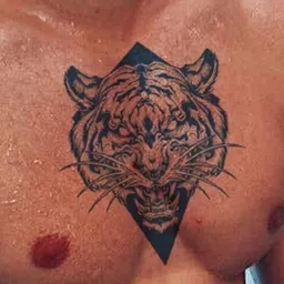 LICK Matte Finish Realistic Semi Temporary Body Tattoo - Tiger LK-166-28