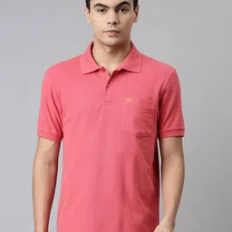 DIXCY SCOTT Men Red Polo Collar T-shirt-image-65