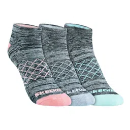 Skechers Men Pack Of 3 Patterned Cotton Ankle-Length Half Cushion Low Cut Socks-58