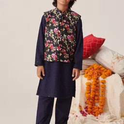 pspeaches Boys Angrakha Kurta with Pyjamas-17