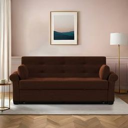 home lifestylez Serta 3 Seater Fold Out Sofa cum Bed In Brown Colour-picture-2