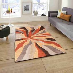 presto Orange Abstract Hand Tufted Wool 2 X 5 Feet Carpet-picture-11