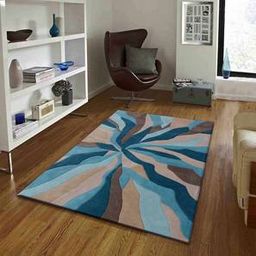 presto Blue Abstract Hand Tufted Wool 2 X 5 Feet Carpet-picture-16