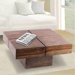 ikiriya Arnel Square Solid Wood Coffee Table in Teak Finish-picture-19