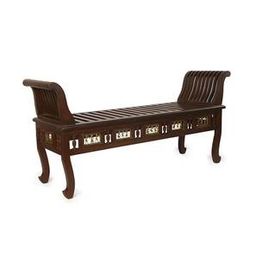 aakriti art creations Myla Solid Wood Bench in Matte Walnut Finish-picture-2