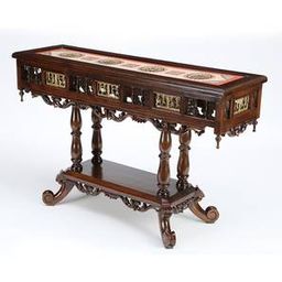 aakriti art creations Crown Solid Wood Console Table in Matte Finish-picture-11