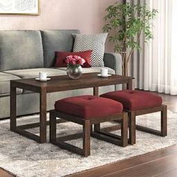urban ladder Avril Rectangular Solid Wood Coffee Table in Mango Walnut Finish-picture-9