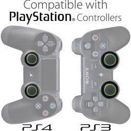 Tobo Silicone Grips Cap Thumb Stick Joystick Grips Compatible with PS4, PS3, Xbox 360, Xbox One Controller.[2 Pair / 4 Pcs] (Black&Green)(TD-320GA-02) image 3