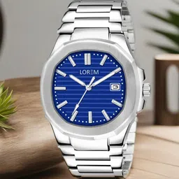 LOREM Men Printed Dial & Stainless Steel Straps Analogue Watch LR145-image-34