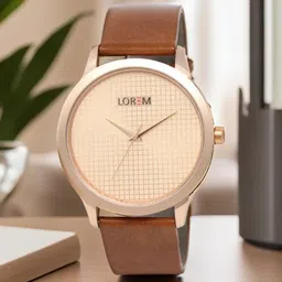 LOREM Men Brown & Gold-Toned Analogue Watch LR34-image-80