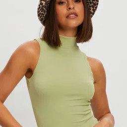 TANDUL Solid High Neck Sleeveless Top-image-69