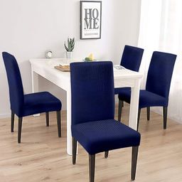 Cortina Navy Blue 4 Pieces Printed Chair Covers-image-40