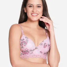 Susie Floral Printed Medium Coverage Lightly Padded T-shirt Bra- All Day Comfort-picture-15