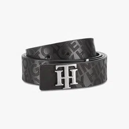 Typographic Embossed Leather Belt-71