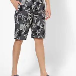 Floral Print Lounge Shorts with Insert Pockets-picture-52