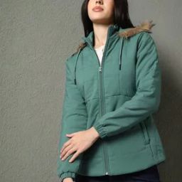 Women Quilted Regular Fit Parka Jacket-image-45