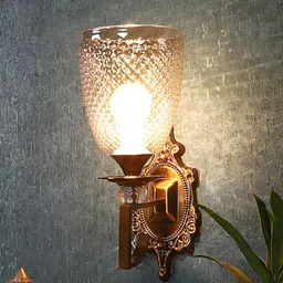 ELIANTE Gold-Toned Iron Contemporary Frustum Shaped Wall Lamp-image-92