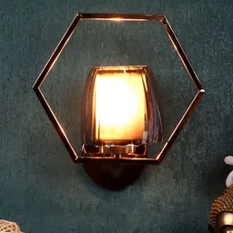 ELIANTE Gold Toned Contemporary Abstract Shaped Iron Wall Lamp-image-11