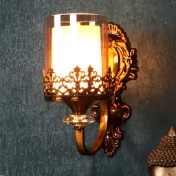 ELIANTE Gold Toned Iron Contemporary Cylinder Shaped Wall Lamp-41