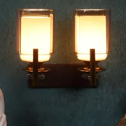 ELIANTE Gold Toned & Brown Contemporary Cylinder Shaped Iron Wall Lamp-image-37