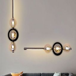 The Art House Gold Toned & Black 2 Pieces Smokey Glass Bubble Wall Lamp-17