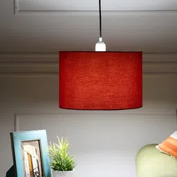 BTR CRAFTS Red and Black Hanging Drum Shade Canopy Ceiling Lamp-21