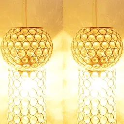 SHRI MAHAL ANTIQUES Silver-Toned 2 Pieces Crystal Ceiling Lamps-image-98