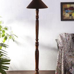 Devansh Black Cotton & Wooden Floor Lamp-image-30