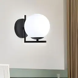 Areezo Black Metal Spherical Wall Lamp-image-94