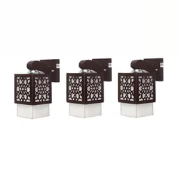 Areezo Brown 3 Pieces Square Metal Wall Lamp-image-73