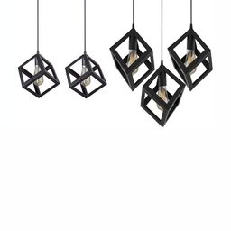 Areezo Black Textured Abstract Shaped  Ceiling Lamp Set image 1