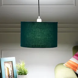 BTR CRAFTS Teal Blue Cylindrical Shaped Contemporary Ceiling Lamp-13